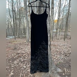 Niki Long Black backless velvet dress-so elegant